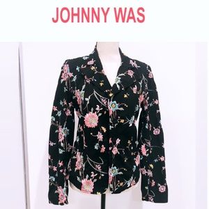 Johnny Was Floral Heavy Embroidered floral blazer